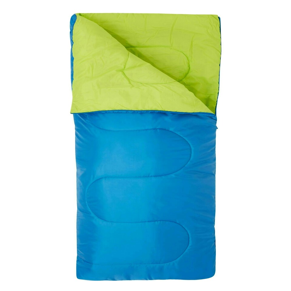 image 1 of Mountain Warehouse Kids Mini Sleeping Bag Insulated 2 Season Camping Boys Girls Blue