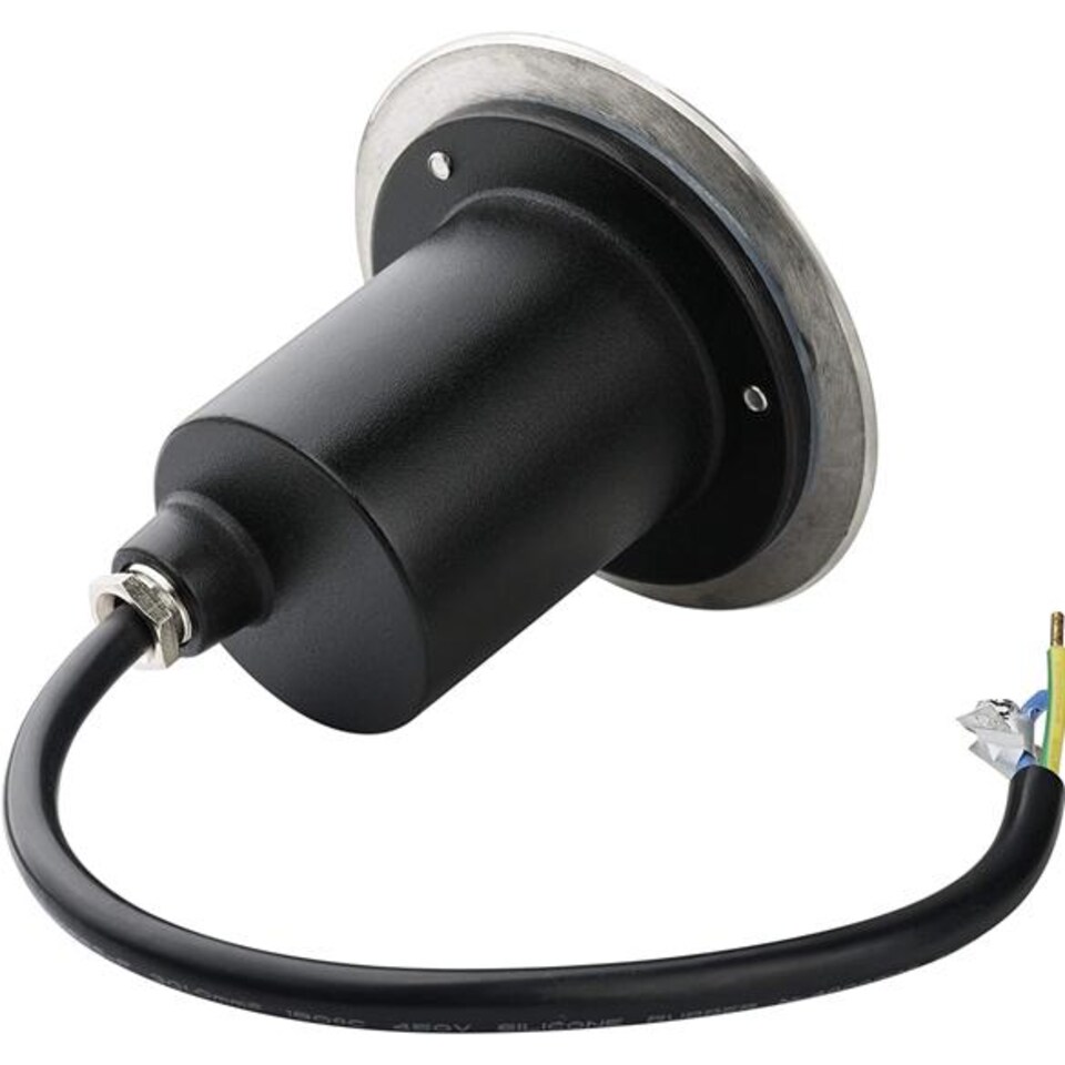 image 1 of CGC Lighting Nola Round Small Stainless Steel Effect Inground Deck Light | Silver | Stainless steel effect | Height: 10 cm, Width: 10 cm, Cut Out: 8.5 cm