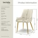 image 6 of Dining Chair Avane - velvet look, padded armchair, high backrest and armrests - Set of 2 Cream | Beige