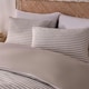 image 2 of OHS Stripe Embossed Duvet Cover and Pillowcase Bedding Set, King - Natural