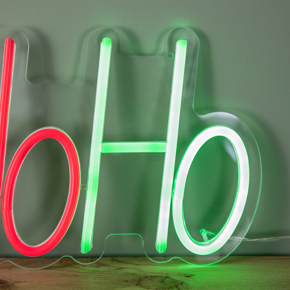 image 1 of 40cm x 18cm Light up Ho Ho Ho Christmas Neon Flex Hanging Sign