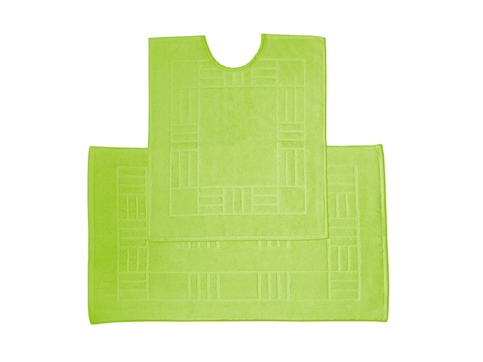 Chatsworth Pure Cotton Pedestal Mats Bathroom Super Soft (60x50 cm) | Green | Lime | 60x50 cm | 1