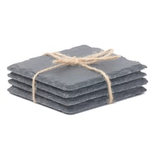 Drinks Square Slate Coaster Set 4 Brown | Brown