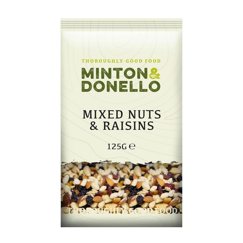 image 1 of Minton & Donello Mixed Nuts & Raisins 6 x 125g