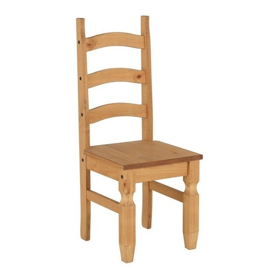image 1 of Corona Dining Chair (Pack of 2) - L47 x W42 x H107 cm - Distressed Waxed Pine Brown