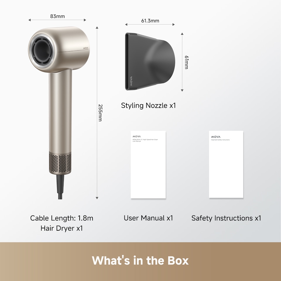 image 1 of MOVA Shine 10 Hair Dryer - Gold
