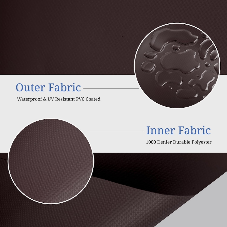 image 1 of Covers&All Waterproof & UV-resistant Round Table Top Cover, 48 in Diameter x 4 in H, Coffee