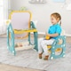 image 4 of COSTWAY 4-in-1 Kids Easel Drawing Table and Chair Set with Whiteboard