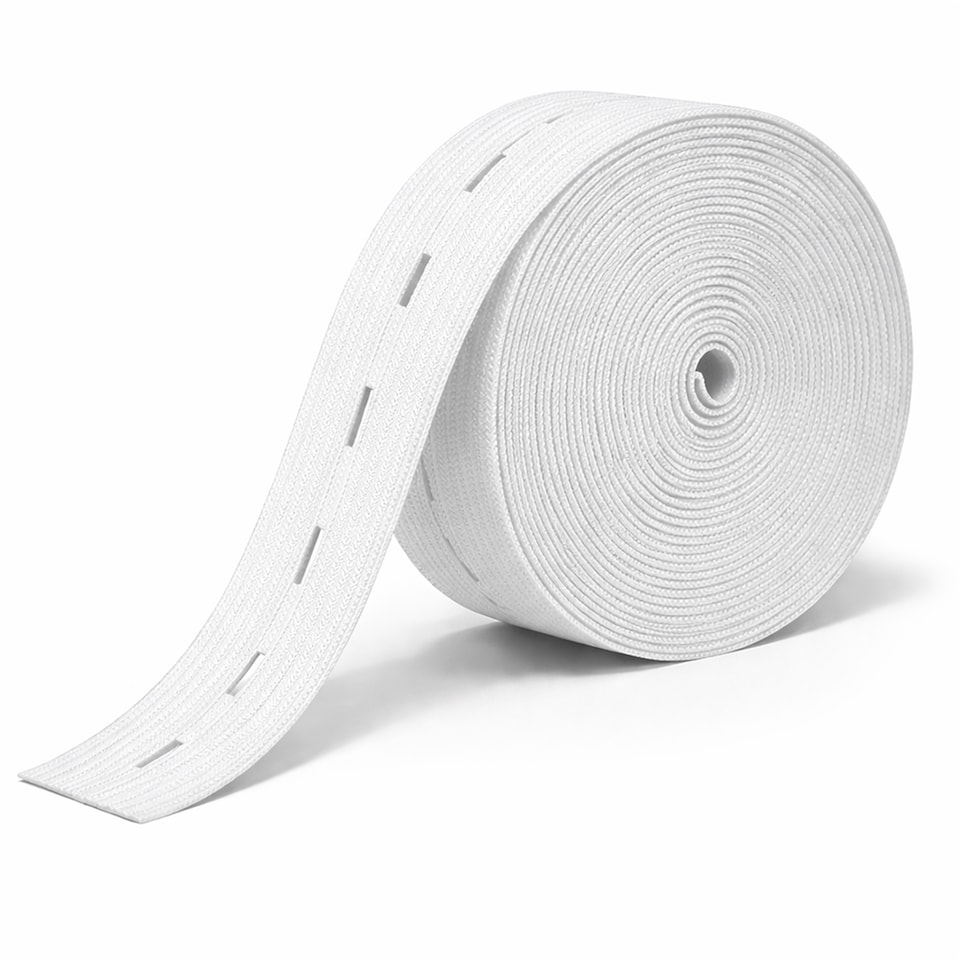image 1 of 20mm Buttonhole Elastic, Soft Adjustable and Comfortable Design - 25M