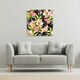image 2 of Bright Plants on Geometric Background (Canvas Print) 101 x 101 x 4cm