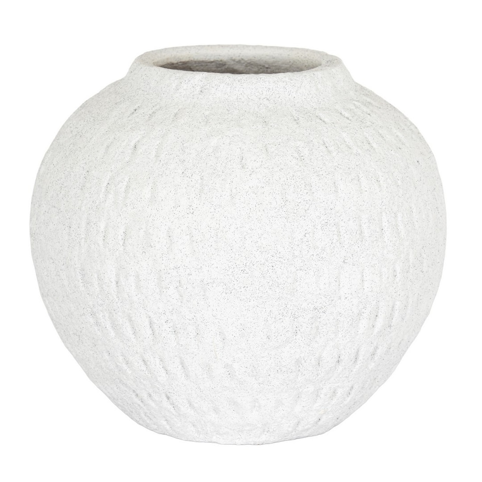 image 1 of Ashen Medium Round Vase - Ceramic - L19 x W19 x H16 cm - White
