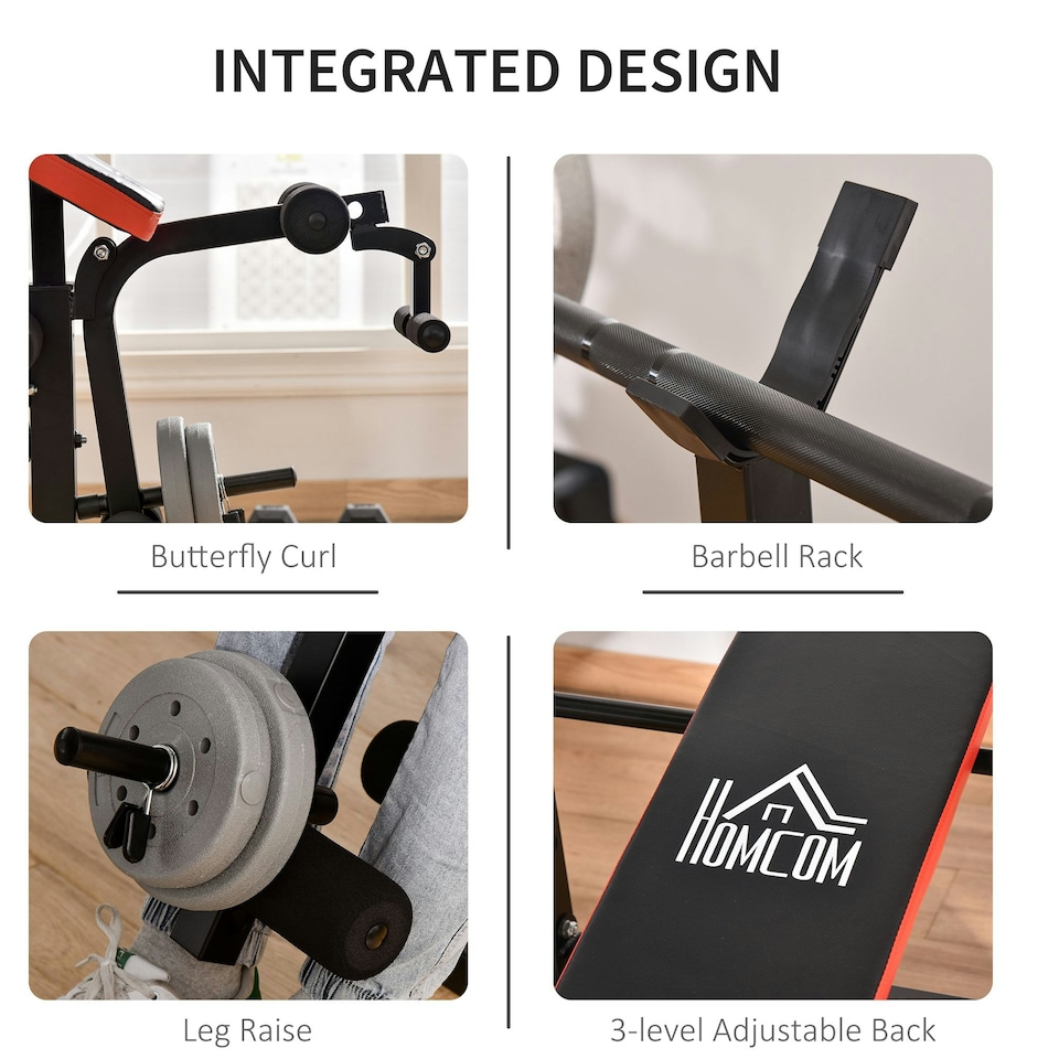 image 1 of HOMCOM Multi-Function Adjustable Weight Training Bench Gym Fitness Lifting