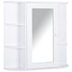 image 1 of HOMCOM Wall Mounted Bathroom Cabinet with Mirror Single Door Storage Organizer 2-tier Inner Shelves White