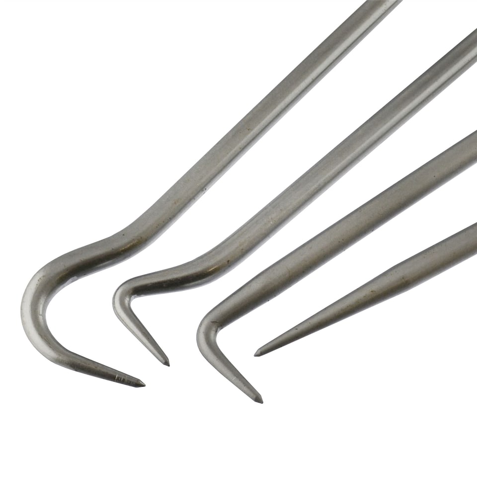 image 1 of Hook and pick set removal tool extra long total length 380mm 4pc by BERGEN AT181