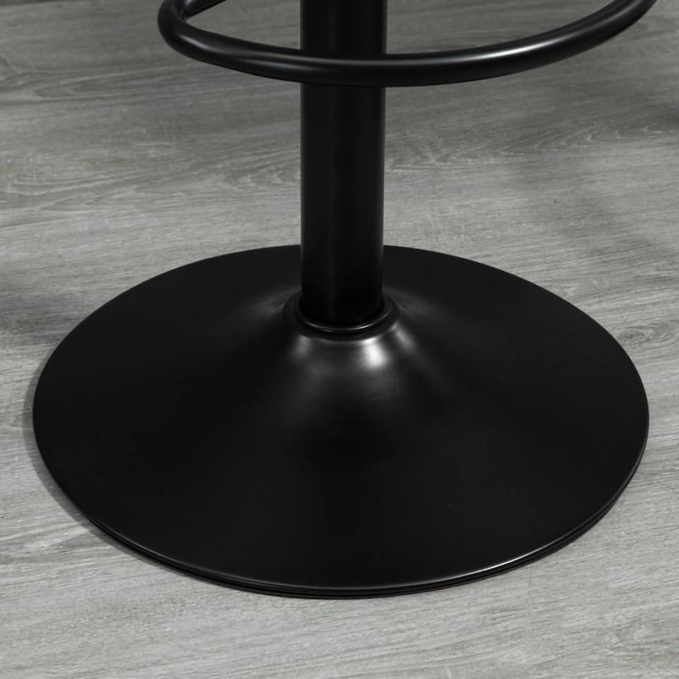 image 1 of HOMCOM Bar Stool Set of 2 Microfiber Cloth Adjustable Height Armless Chairs with Swivel Seat, Grey