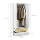 image 5 of HOMCOM 2-Door Wardrobe with 2 Drawers, Hanging Rod and Anti-tipping Straps for Bedroom Clothes Storage Organisation, White