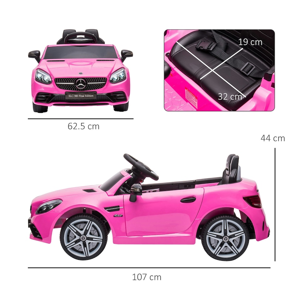 image 1 of AIYAPLAY Benz 12V Kids Electric Ride On Car w/ Remote Control, Music, Pink