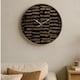 image 1 of Interiors by Premier Modern Black and Gold Wall Clock, Agate Effect Glass Clock With Artistic Brushstroke Dial, Wall Clock