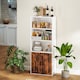 image 8 of HOMCOM 5-Tier Bookcase, Tall Bookshelf with Adjustable Shelf, Rustic Brown | Brown | Rustic Brown