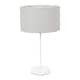 image 4 of ValueLights Charlie White Table Lamp Grey Shade