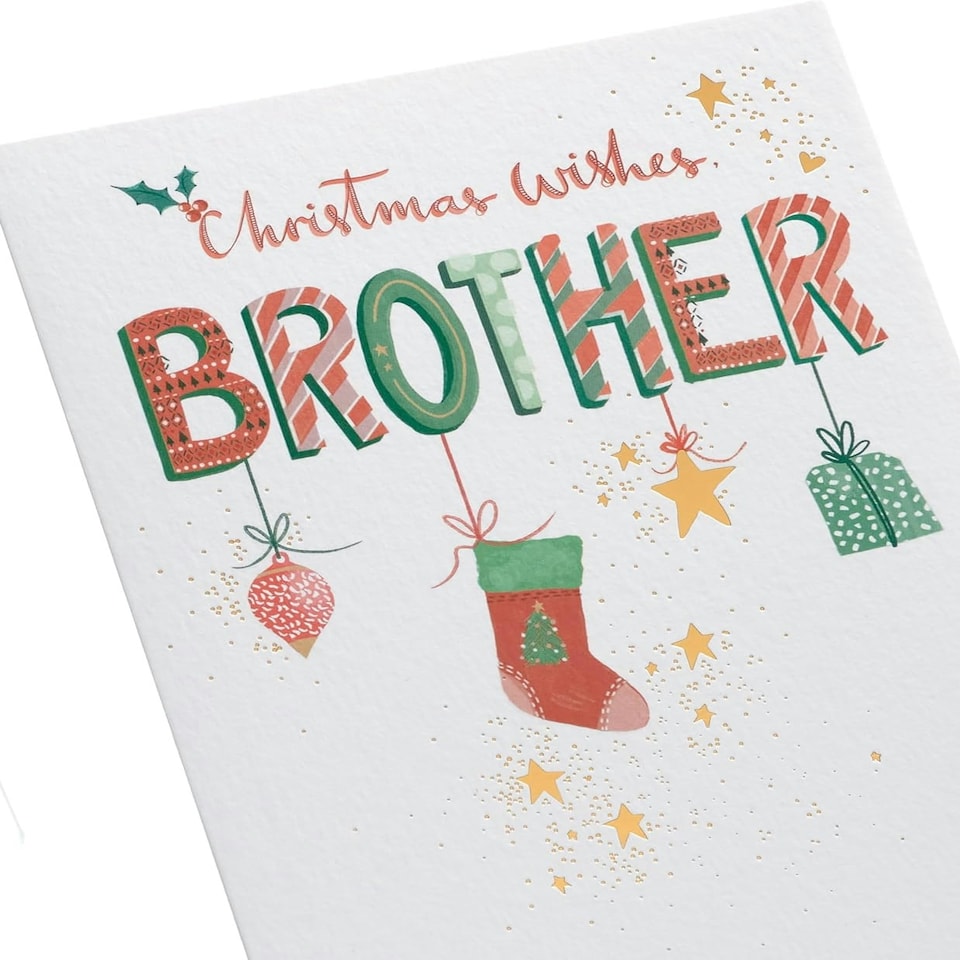 image 1 of Hanging Ornaments Design Brother Christmas Card
