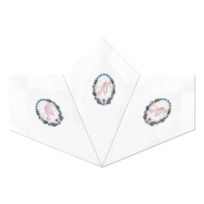 Warwick & Vance 3 Pack White Handkerchiefs with Embroidered Framed Initials, Letter N
