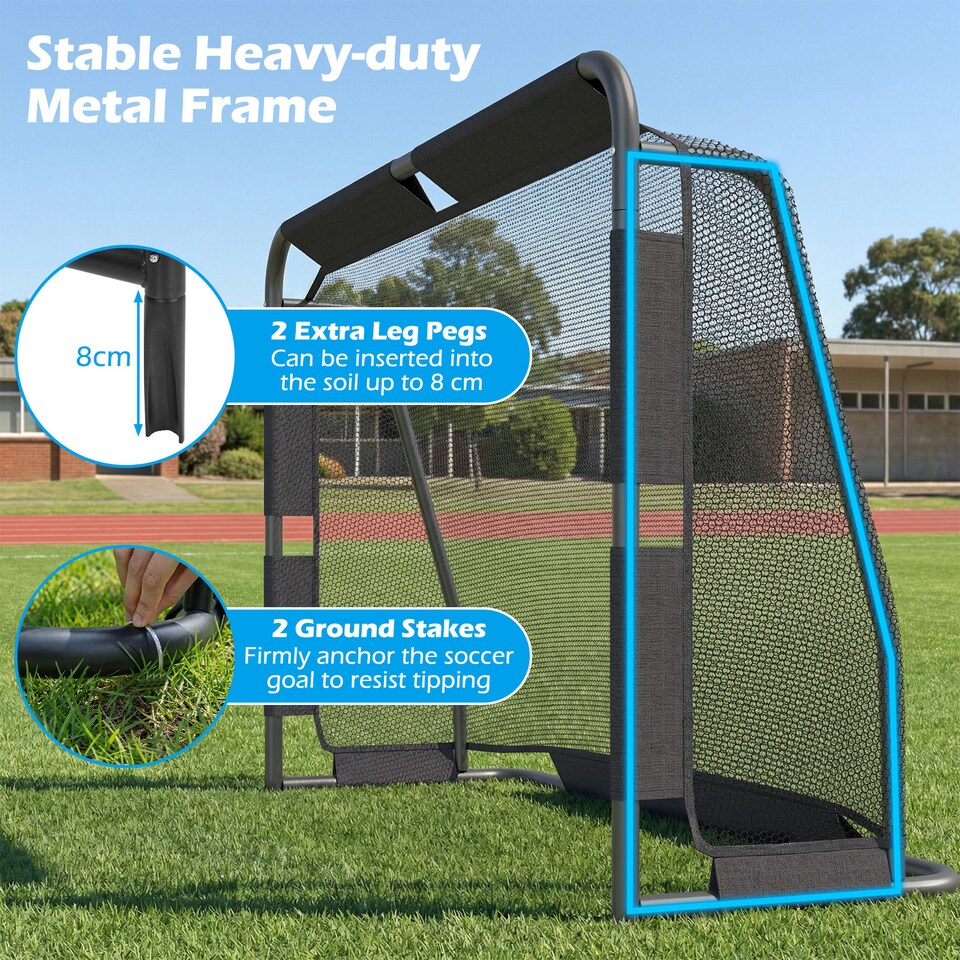 image 1 of COSTWAY Soccer Goal Set for Backyard 6 ft x 4 ft Metal Frame Goal Post