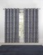 image 2 of Harrow Lined Eyelet Jacquard Curtains 168cm x 228cm Navy | Blue | Blue