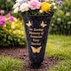 image 4 of Dad Plastic Spike Memorial Graveside Flower Vase With Butterfly Decoration