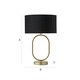 image 6 of ValueLights Antonia Black Velvet Drum Lamp Shade Brushed Gold Oval Table Lamp with LED Bulb Gold