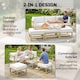 image 3 of Outsunny 6 PC Garden Daybed, Sectional Sofa Set with Coffee Table, Footstool | Cream | Cream White | Five Plus Seater