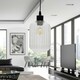 image 3 of Batley - Clear Ribbed Glass with Black Pendant Fitting Black | Clear