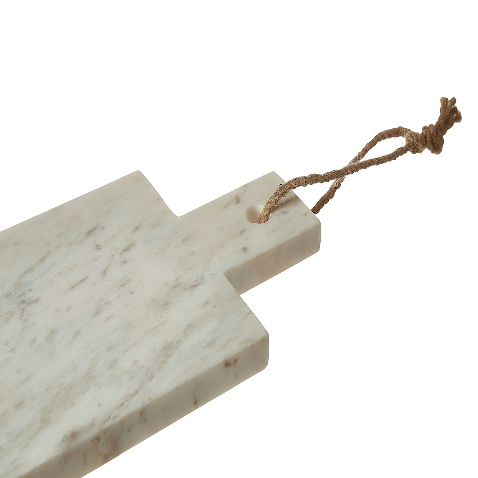 image 1 of Interiors By Premier Small White Marble Chopping And Serving Board, Durable Natural Stone Board For Kitchen Use