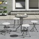 image 7 of Outsunny Folding Stool Set of 4, Decorative Garden Stool Set Grey