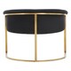 image 4 of Interiors by Premier Black Velvet Dining Chair with Arms, Matte Gold Base Armchair for Dinner, Dining Room, Home and Office