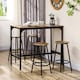 image 2 of HOMCOM 5 Piece Bar Table and Stools Set with Metal Frame Rustic Brown | Brown