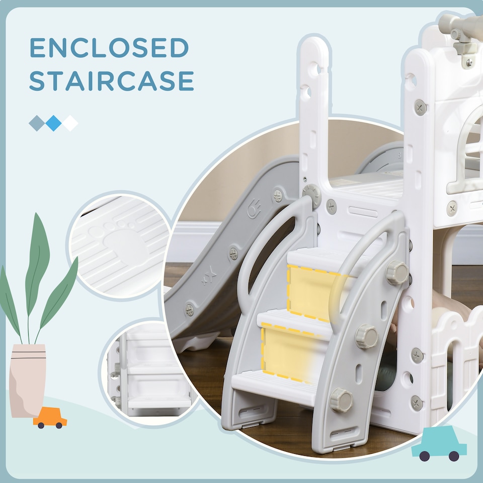 image 1 of AIYAPLAY 4 in 1 Kids Slide for Indoor Use, for Toddlers 1-3 Years, Grey