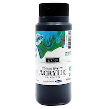 Black Acrylic Paint 500ml by Icon Art