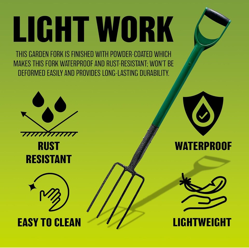 image 1 of 2pc Digging Shovel & Fork Steel Gardening Soil Spade Garden Farm Set
