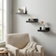 image 2 of 3 Piece Floating Wall Shelf Set | Black | Black & Set of 3 | 3