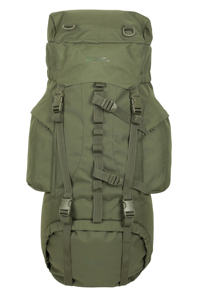 image 1 of Mountain Warehouse Tor 65L Rucksack Adjustable Back Water Resistant Hiking Backpack
