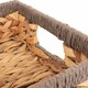 image 5 of Small Shallow Rectangular Water Hyacinth With Grey Rope Border Storage Basket | Brown | Brown