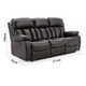 image 7 of Chester 3 Seater Manual High Back Bonded Leather Recliner Sofa (Brown