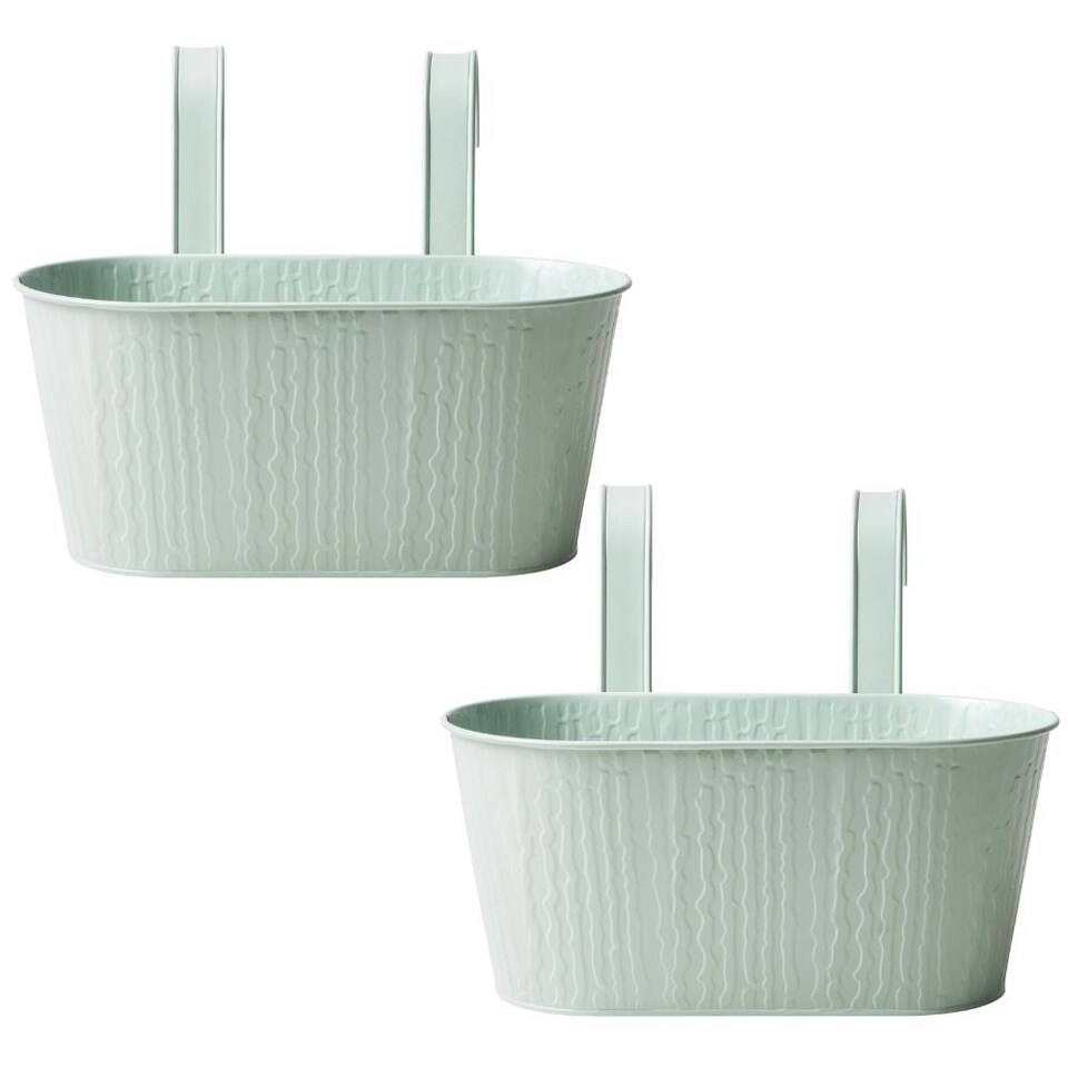FabFinds Over Fence Textured Planter Sage Green 26.5cm 2 Pack