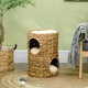 image 8 of PawHut 47cm Cat Barrel Tree for Indoor Cats w/ Two Cat Houses, Cushion