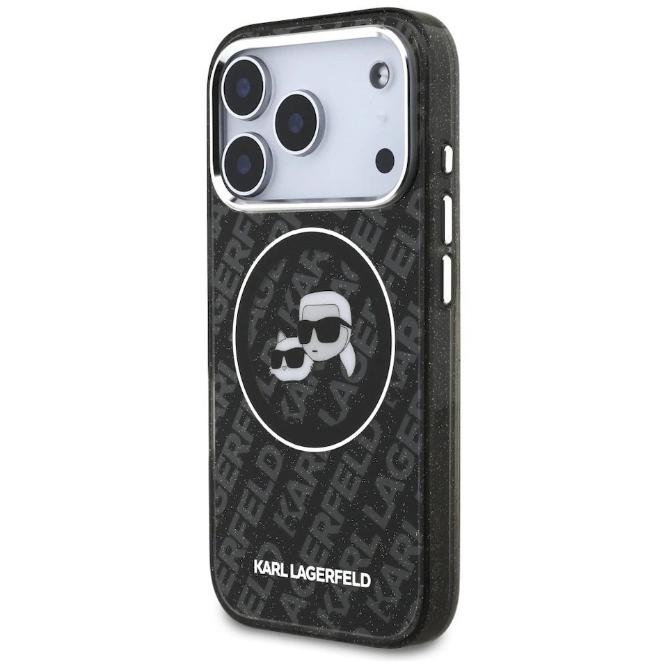 Karl Lagerfeld IML Glitter Karl & Choupette Heads Logo Case with