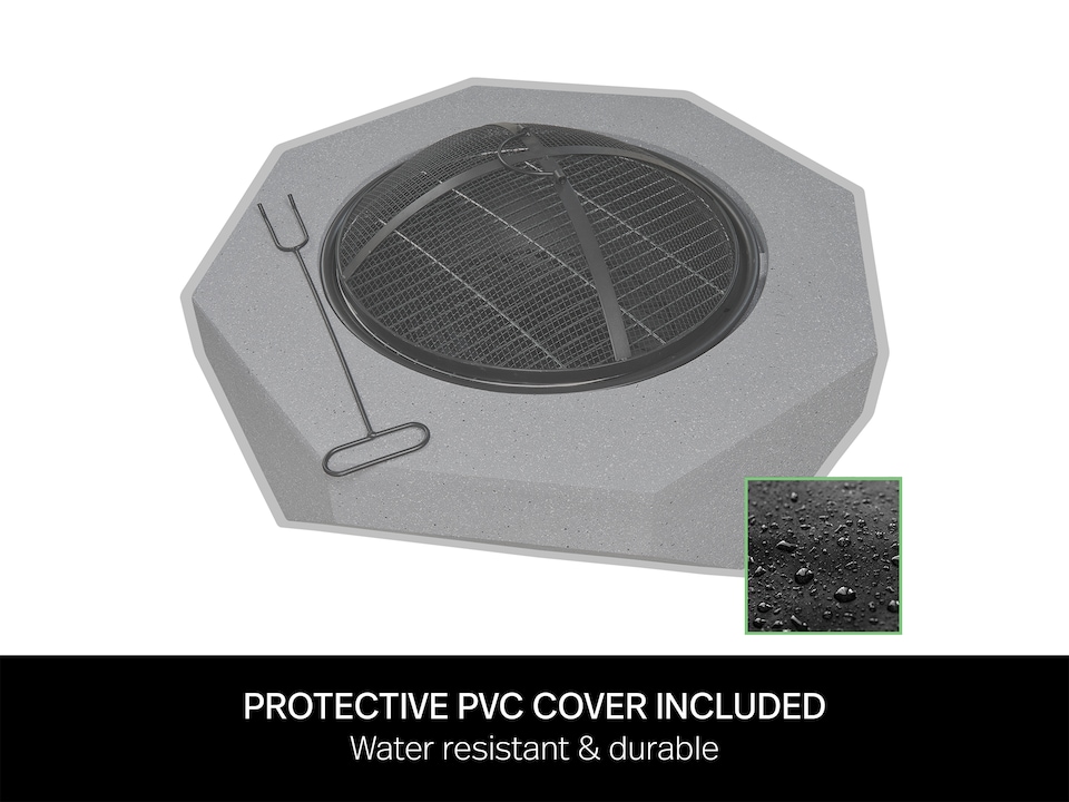image 1 of Field & Flame Rhoda Wood Burning BBQ Fire Pit in Concrete Grey