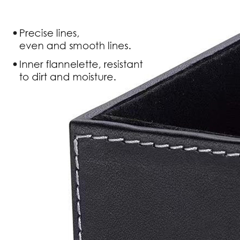 image 1 of Black Desktop Organiser Stationery Pen Pot