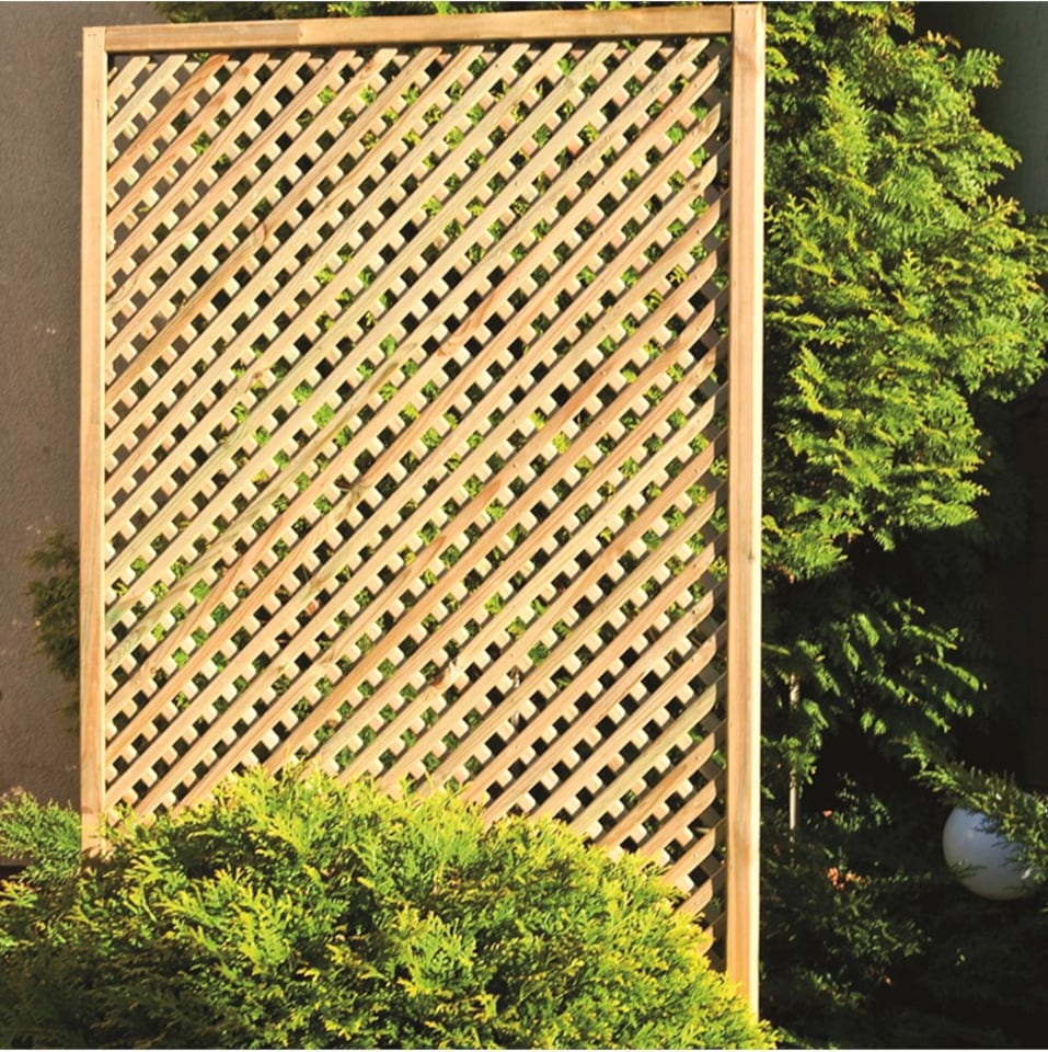 image 1 of Wall Diamond Trellis Privacy Garden Softwood Screening 1.83m x 1.80m