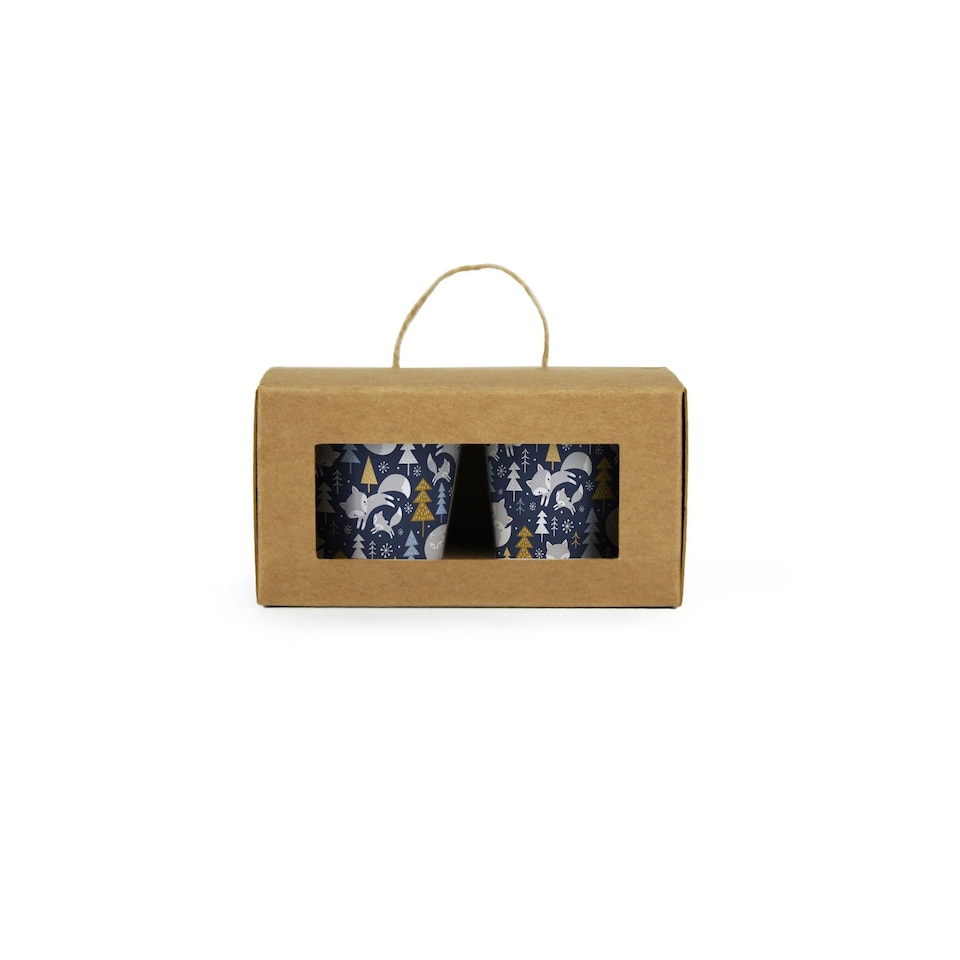 image 1 of Winter Foxes Ceramic Egg Cups - Set of 2